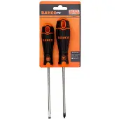 Bahco Slotted And Phillipsfit With Rubber Handle Schraubendreher-set 2 Einheiten