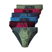 Le jogger Slip , Herren, Gr. 8, 6 Stk., bunt, Jersey, Obermaterial: 100% Baumwolle, unifarben, körpernah, Unterhosen Slip, schöner Basic in schönen Farbkombinationen