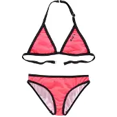 Bench Triangel-Bikini ., Jungen, Gr. 146/152, N-Gr, pink (pink, schwarz), Polyamid, Colorblocking, unifarben mit Farbeinsatz, Bikini-Sets Triangel-Bikini, mit Logoprint an Top und Hose