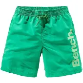 Bench Badeshorts ., Kinder, Gr. 122/128, N-Gr, grün, Microfaser, Polyester, unifarben, Badehosen Badeshorts, mit trendigem Logoschriftzug, Topseller