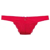LASCANA String mit Zierschleifen und Glitzeraccessoire