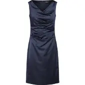 Vera Mont Etuikleid "Etuikleid mit Raffung", Damen, Gr. 48, EURO, blau (night sky), 96% Polyester PES. 4% Elasthan EL., Kleider Etuikleid