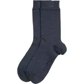Falke Softmerino Damen Socken, 39-40, Blau, Uni, Schurwolle