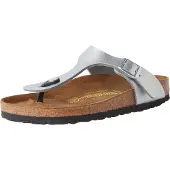 Birkenstock GIZEH Birko-Flor Damen-Pantoletten in Silber – schmale Weite