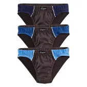 Le jogger Slip , Herren, Gr. 8, 6 Stk., Jersey, grau (grau, blau), Jersey, Obermaterial: 100% Baumwolle, unifarben, körpernah, Unterhosen Slip, mit kontrastfarbenen Highlights