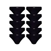 H.I.S. Slip H.I.S "Herren Minislip", Herren, Gr. 4 (S), 10 Stk., Jersey, schwarz, Jersey, Obermaterial: 95% Baumwolle, 5% Elasthan, unifarben, körpernah, Unterhosen Slip, in Baumwoll-Mix, Topseller