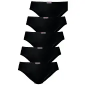 H.I.S. Slip H.I.S, Damen, Gr. 56, Jersey, schwarz, Jersey, Obermaterial: 95% Baumwolle, 5% Elasthan, unifarben, körpernah, Unterhosen Slip, aus elastischer Baumwoll-Qualität