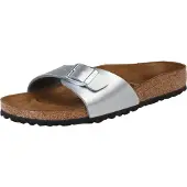 Birkenstock Madrid Damen-Pantoletten in Silber – schmale Weite
