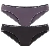 LASCANA Slip , Damen, Gr. 44/46, schwarz (schwarz, anthrazit), Jersey, Obermaterial: 92% Baumwolle, 8% Elasthan (LYCRA), unifarben, Unterhosen Slip, aus elastischer Baumwoll-Qualität, Topseller