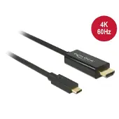DeLOCK 85291, 2 m, USB Typ-C, HDMI, Stecker, Stecker, Gold