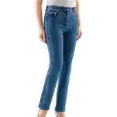 Casual Looks 5-Pocket-Jeans , Damen, Gr. 185, Extrakurzgrößen, blau (blau, stone, washed), 98% Baumwolle, 2% Elasthan, unifarben, lang, Jeans 5-Pocket-Jeans