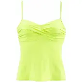 s.Oliver Bügel-Tankini-Top "Spain", Damen, Gr. 38, Cup D, grün (lime), Microfaser, Microfaser, unifarben, Bikini-Oberteile Bügel-Tankini-Top, mit Wickeloptik