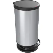 Rotho Treteimer 30 l PASO, Farbe:Silber metallic