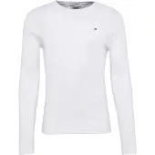 Tommy Hilfiger Langarmshirt TOMMY JEANS "TJM ORIGINAL RIB LONGSLEEVE", Herren, Gr. S (46), weiß (classic weiß), Obermaterial: 100% Baumwolle, unifarben, Basic, schmal, Rundhals, Shirts Langarmshirt