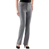 Casual Looks 5-Pocket-Jeans , Damen, Gr. 40, Normalgrößen, grau (grau, denim), 98% Baumwolle, 2% Elasthan, unifarben, lang, Jeans 5-Pocket-Jeans