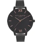 Olivia Burton Analog Quarzuhr für Damen Kollektion After Dark mit Schwarzes Edel