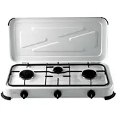 DCG ELTRONIC EKP 2423, Schwarz, Weiß, Arbeitsplatte, Gaskochfeld, 3 Zone(n), 3 Zone(n), Drehregler