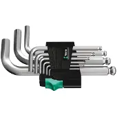 Wera Winkel-Innensechskantschlüssel-Set 1,5-10 mm kurzer Kugelkopf