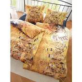 Goebel Bettwäsche "Adele Bloch", gold (goldfarben), B/L: 135cm x 200cm, 1 Stk., 1 Stk., Satin, B/L: 80cm x 80cm, 2 Stk., Satin, Obermaterial: 100% Baumwolle, Bettwäsche, Bettwäsche, mit Gemälde Motiv