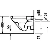Duravit Wand-WC, Tiefspüler DuraStyle 37x54cm, 4,5 l, weiß
