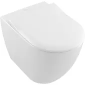 Villeroy & Boch Subway 2.0 Tiefspül-WC, oval, freistehend, Abgang: waagerecht, DirectFlush, 370x560x400mm, 5602R0R1, Farbe: Weiß CeramicPlus
