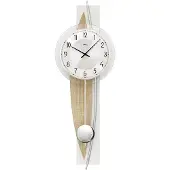 AMS W7455 Pendelwanduhr mit Sonoma-Gehaüse und Aluminium-Veredelung