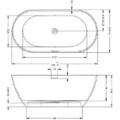 Riho Bilbao freistehende Badewanne, SOLIDSurface, Weiß Seidenmatt, B119001105