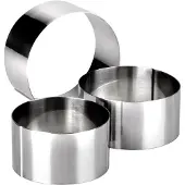 Ibili Set mit 3 -Classic Gebäckringen, Edelstahl, 7-8-10/4,5 cm, Silber