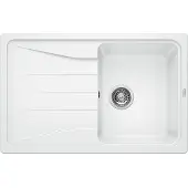 BLANCO SONA 45 S, SILGRANIT, weiß, ohne Ablauffernbedienung, reversibel, 450 mm Untermaß, Aufsatzwanne, Rechteckig, Silgranit, Weiß, 1 Becken, Rechteckig