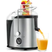 Sencor SJE 741SS Entsafter, 400 Watt, 2 Geschwindigkeitsstufen, Fruchtfleischbehälter