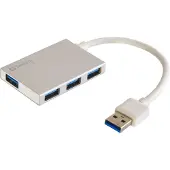 Sandberg USB 3.0 Pocket Hub 4 ports, USB 3.2 Gen 1 (3.1 Gen 1) Type-A, USB 3.2 Gen 1 (3.1 Gen 1) Type-A, 5000 Mbit/s, Weiß, Aluminium, RoHS