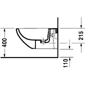 Duravit 2531150000 Wand-Bidet Architec 580 mm m.ÜL,