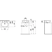 Laufen INO Aufsatzwaschtisch, 1 Hahnloch, mit Überlauf, US geschl. 560x450mm, H8163020001041, Farbe: Weiß