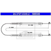 Ate Seilzug, Feststellbremse 24372703402 für FIAT PEUGEOT