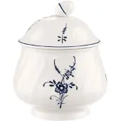 Villeroy & Boch Zuckerstreuer "Zuckerdose Vieux Luxembourg 270 ml weiß-blau", bunt (weiß, blau), B:9,5cm H:11,6cm Ø:9,5cm, Zuckerstreuer, Zuckerstreuer, Spülmaschinengeeignet, Mikrowellengeeignet