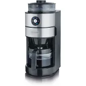 Severin Kaffeemaschine mit Mahlwerk, Edelstahl gebürstet, Kaffeemaschine mit integriertem Edelstahl Kegelmahlwerk, 1 Stück