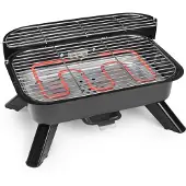 Princess Hybridgrill Elektro- und Holzkohlegrill 2000 W