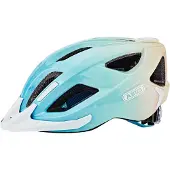 ABUS Stadthelm Aduro 2.0 - Allround-Fahrradhelm mit Licht - in sportivem Design für den Stadtverkehr - für Damen und Herren - Hellblau/Orange, Größe L (58-62 cm)