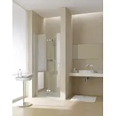 Kermi Pendel-Falttür DIGA 2DL 09020, DI2DL09020VAK, Farbe: Silber Hochglanz Echtglas klar