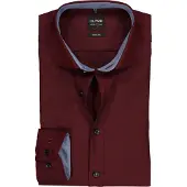 Olymp Businesshemd "Level Five body fit", Herren, Gr. 38, N-Gr, rot (dunkelrot), Web, Obermaterial: 97% Baumwolle, 3% Elastolefin, 2-Knopf-Manschette, Hemden Businesshemd