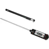 Aucune Digital Bratenthermometer, Thermometer mit Schutzhülle und Clip zum Messen von Speisen und Getränken, Material: Inox-Edelstahl/Kunststoff