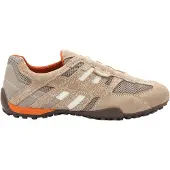 Geox Slip-On Sneaker "U SNAKE", Herren, Gr. 42, beige (beige, orange), Textil, Veloursleder, Schuhe Slip-On Sneaker, Freizeitschuh, Slipper mit Spezial Membran
