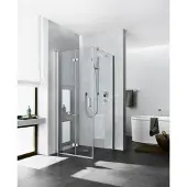 Kermi Pendel-Falttür DIGA 2SR 12020, DI2SR12020VPK, Farbe: Silber Hochglanz Echtglas klar Clean