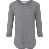 Peter Hahn Rundhals-Pullover aus Seide und Kaschmir grau, 38