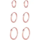 Elli Ohrstecker-Set "Ohrringe Ohrring Set Trio 925 Sterling Silber", rosa (rosegold), Ohrringe, Damen, ohne Stein, Silber 925 (Sterlingsilber), Ohrstecker-Set