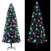 vidaXL Vorbeleuchteter Weihnachtsbaum mit Ständer und LED 240 cm Glasfaser
