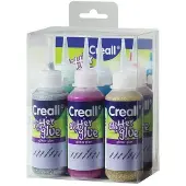 Creall Glitzerkleber Bastelset 6x100ml für Kinder und Erwachsene