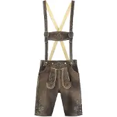 Haus Huberts Lederhose Herren kurz sandgrau, Groesse:54