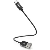 Hama 178281, 0,2 m, USB C, USB A, USB 2.0, Männlich/Männlich, Schwarz