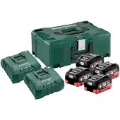 Metabo Basis Set 4 x LiHD 8.0 Ah + ASC 145 Duo + metaBOX 145 - 685135000